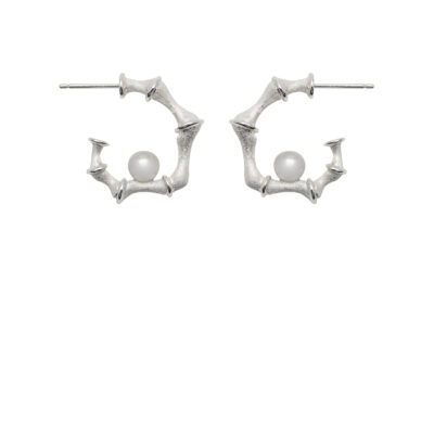 Bamboo Hoop Small Silver